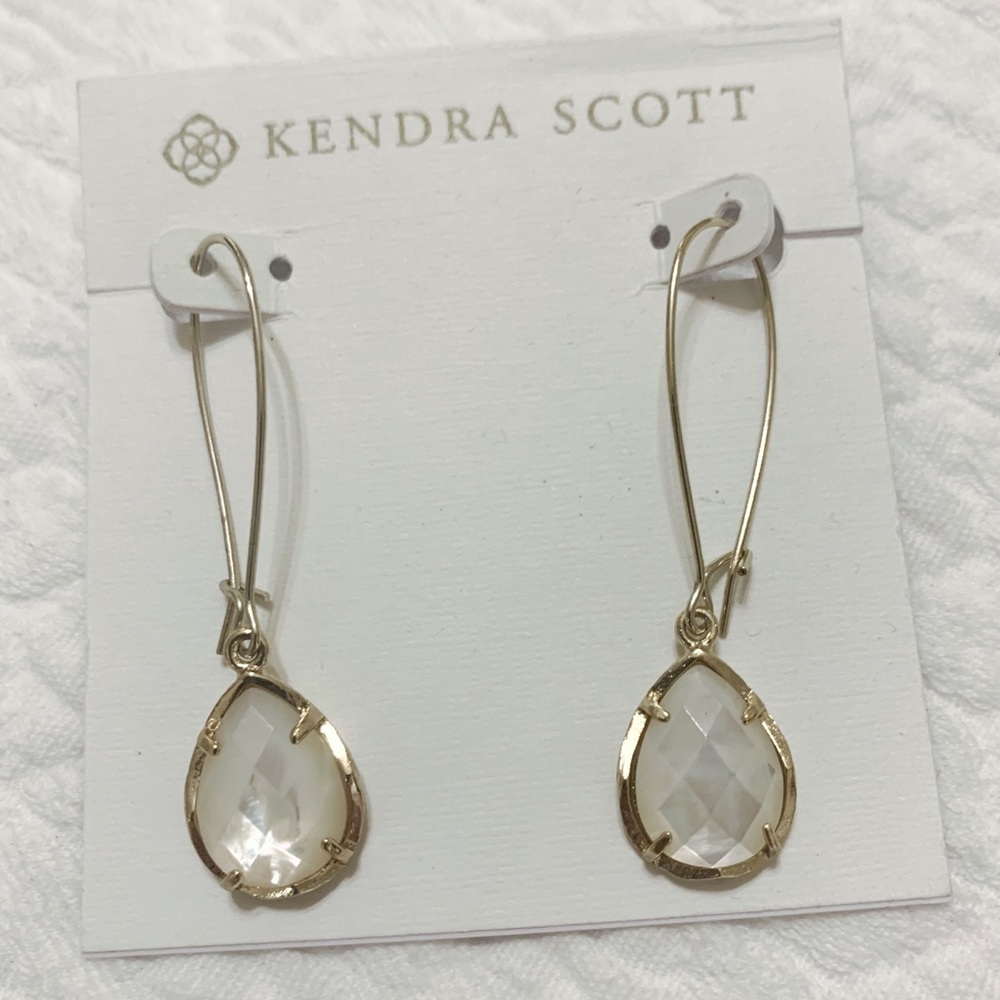 Kendra Scott Clear Crystal Teardrop Hoops